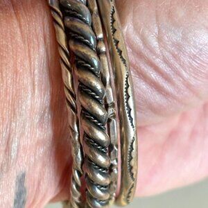 FOUR (4) Sterling Silver Bangle Bracelets